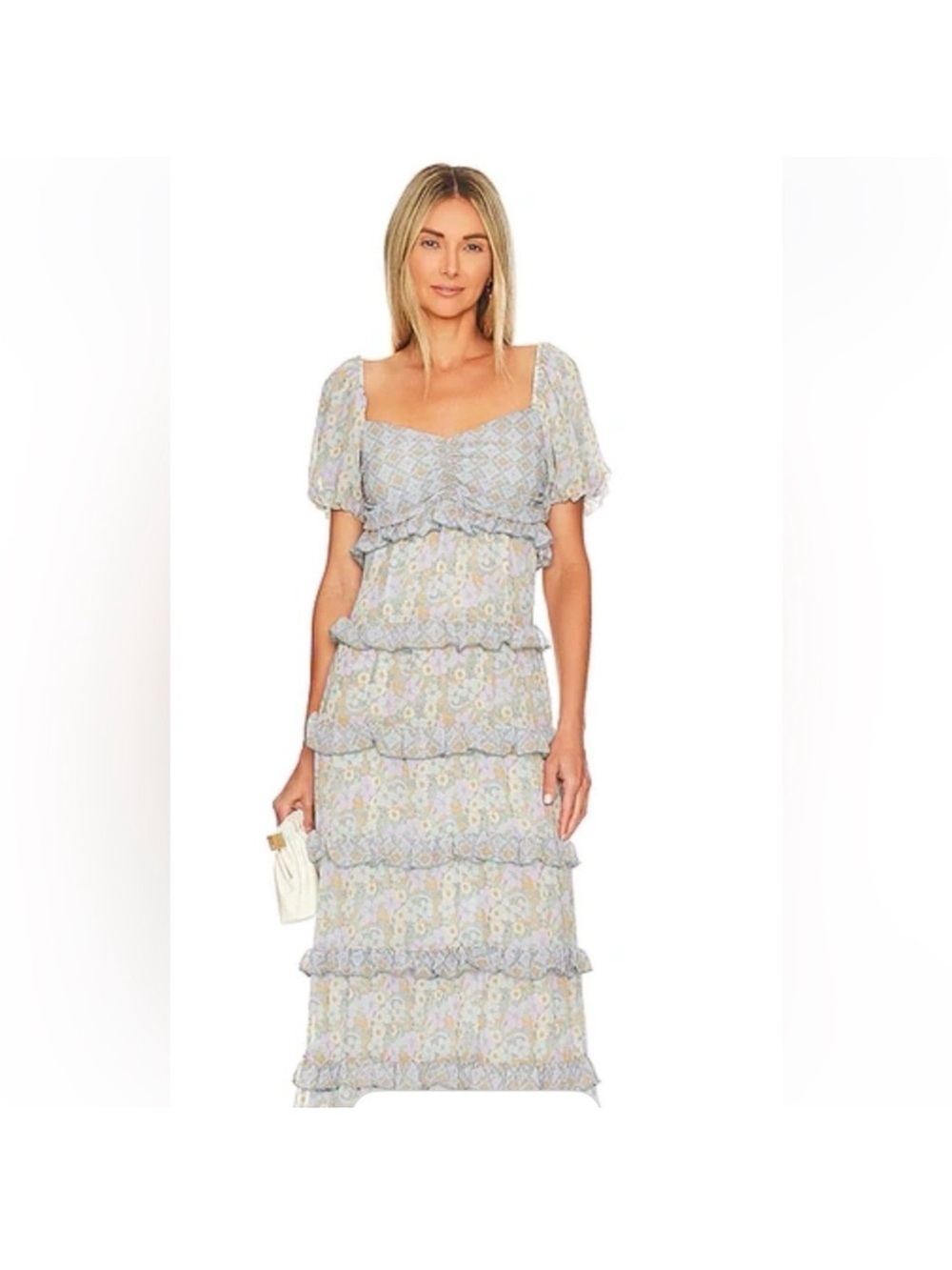 Show Me Your MuMu Pastel Floral Tiered Maxi Dress